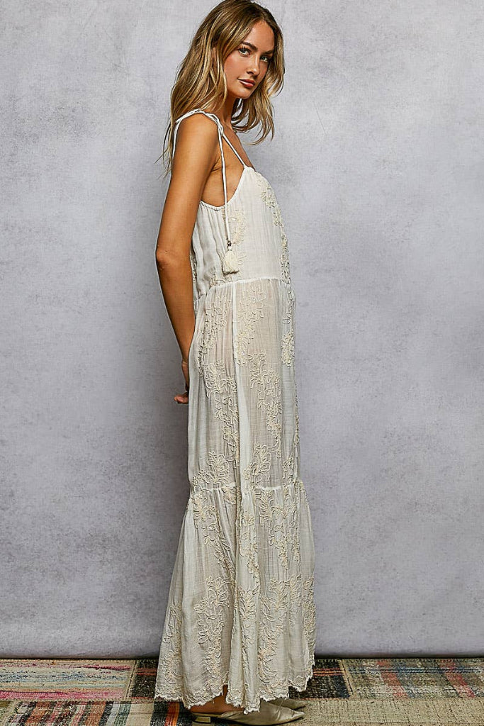 Free Flow Tiered Maxi Dress - Off White