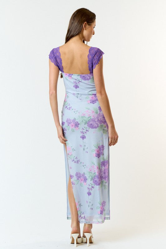 On A Journey Maxi Dress- Light Blue/Purple