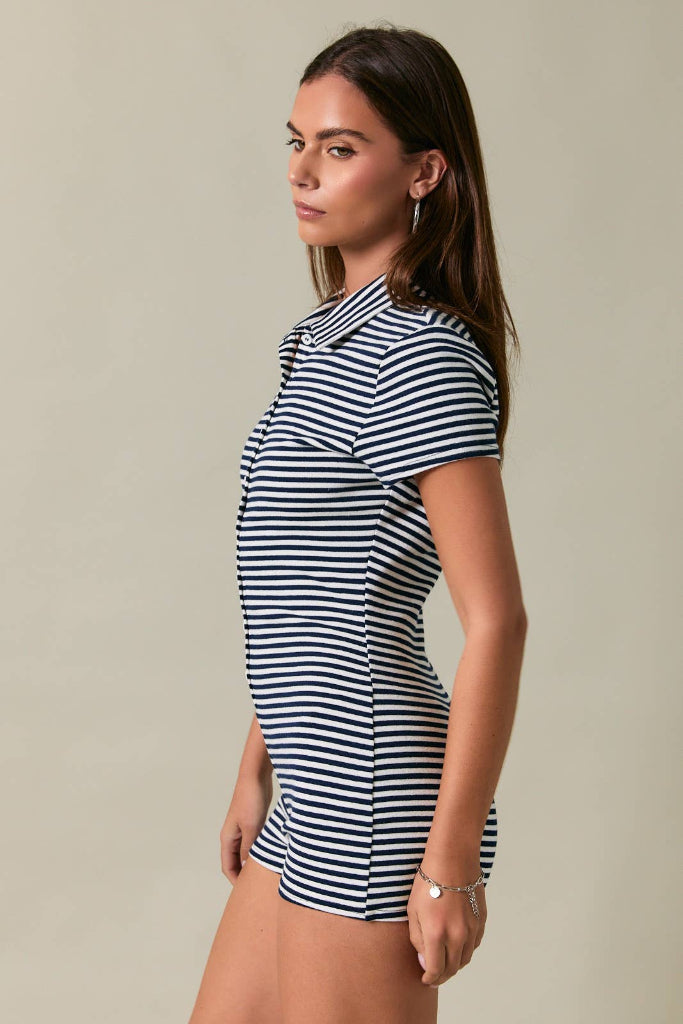 Summer Glory Romper- Navy