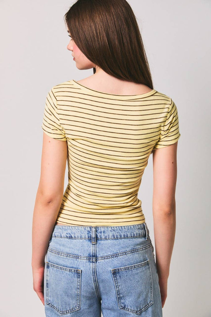 Striking Gold Striped Top - Yellow