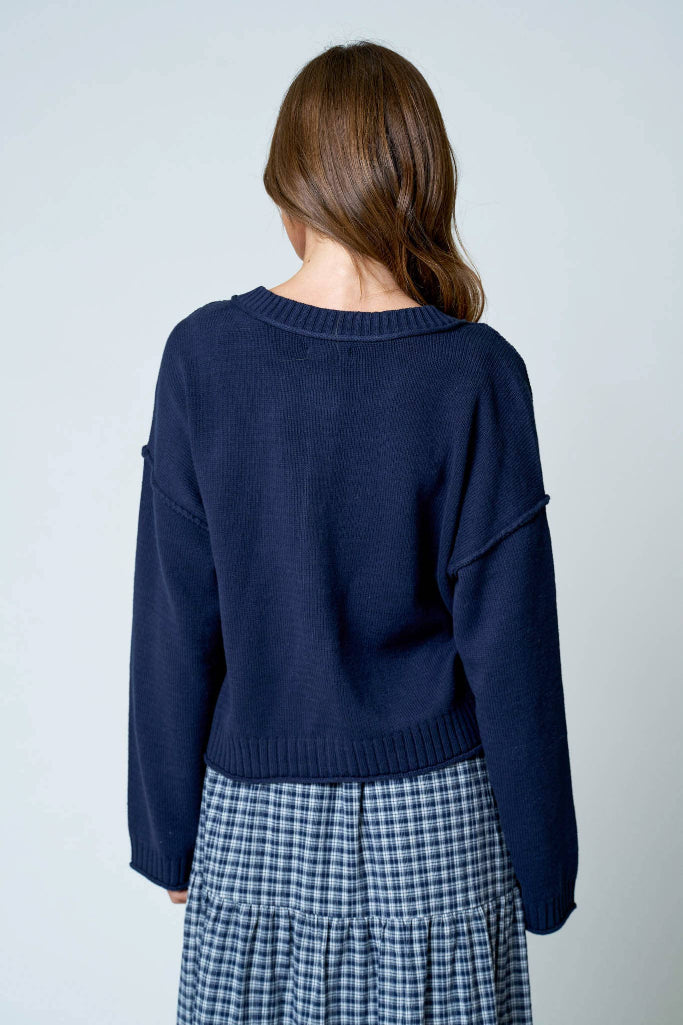 Bare Muse Button Cardigan - Navy