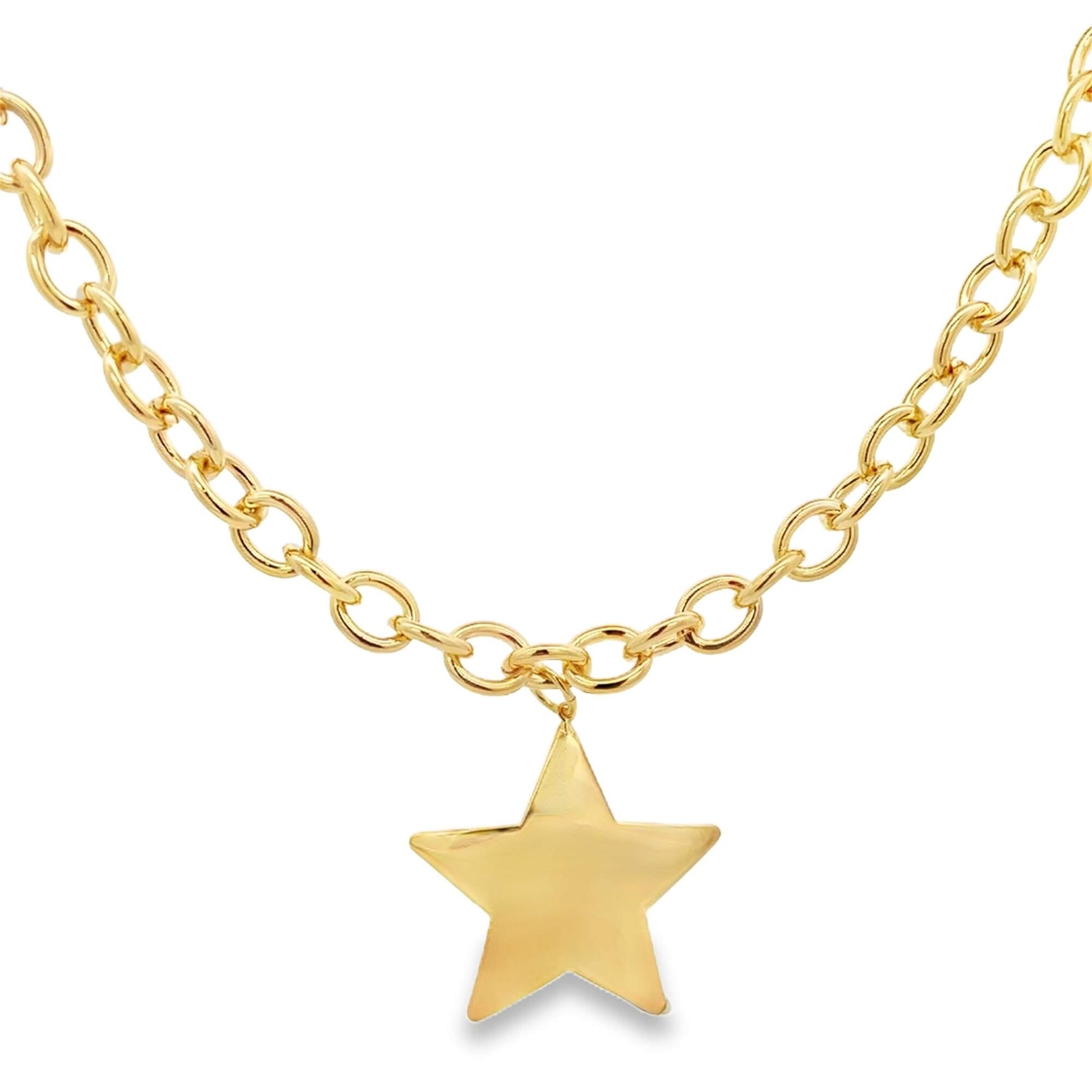 MIA Jewelry - Chunky Rolo Chain Large Star Pendant Necklace (H250A/I433A)