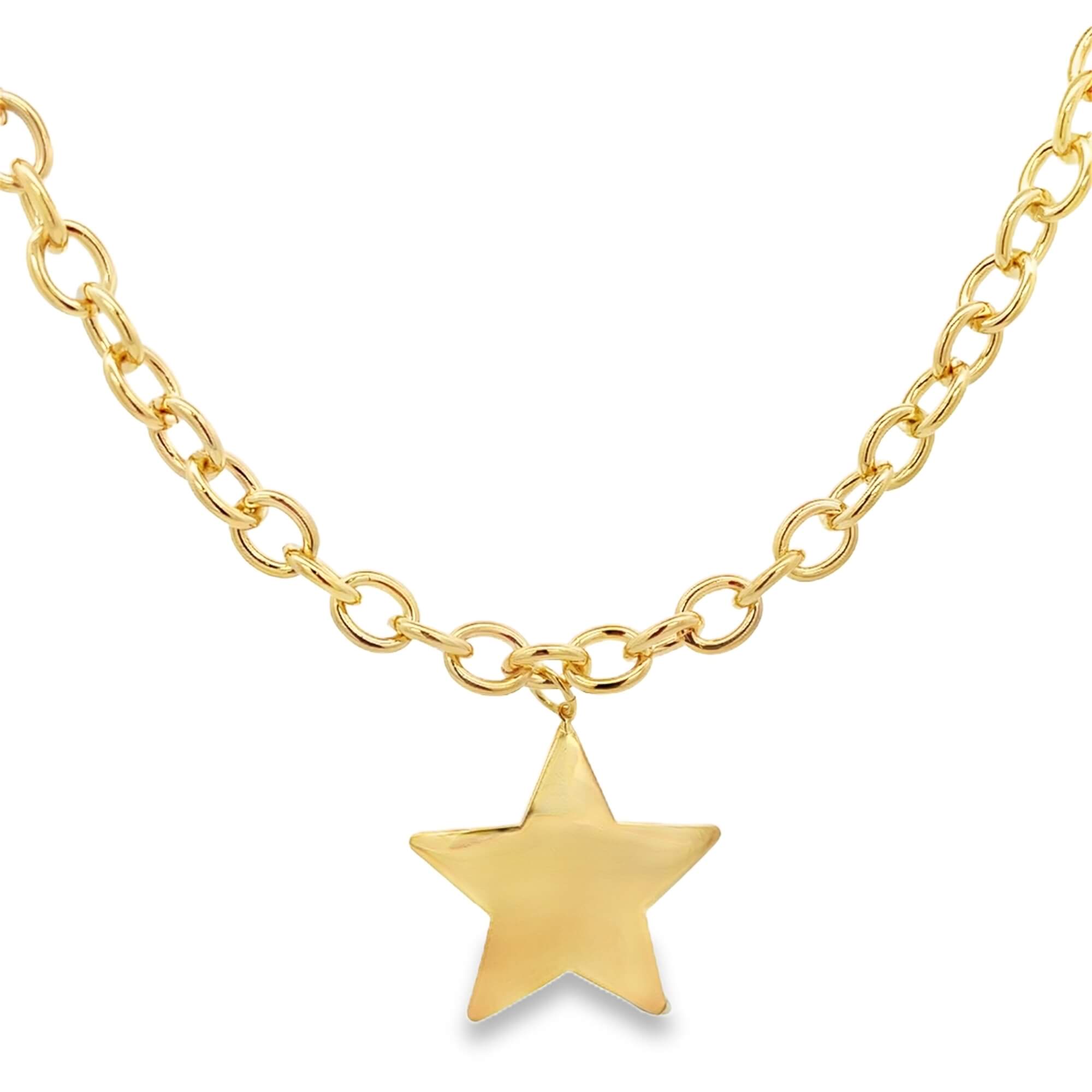MIA Jewelry - Chunky Rolo Chain Large Star Pendant Necklace (H250A/I433A)