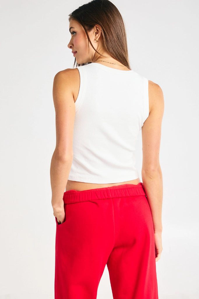 Georgia Belle Embroidered Tank - White