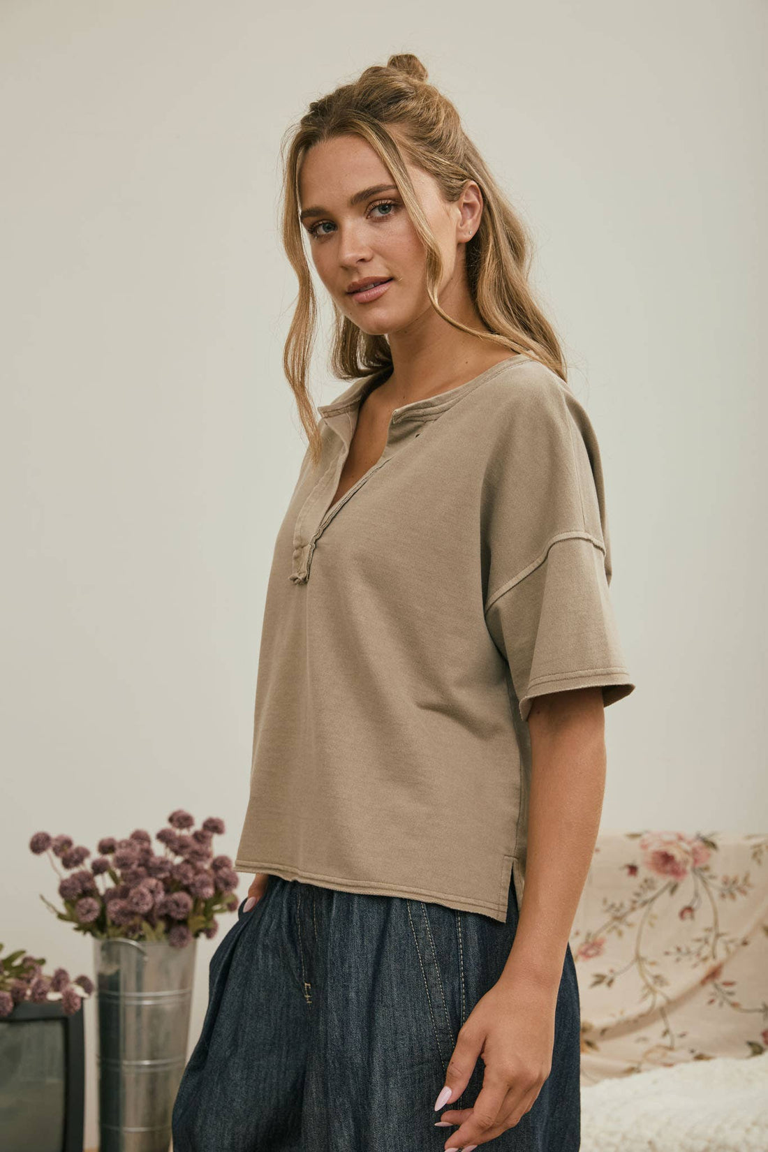 The Cure Raw Edge Top - Brown