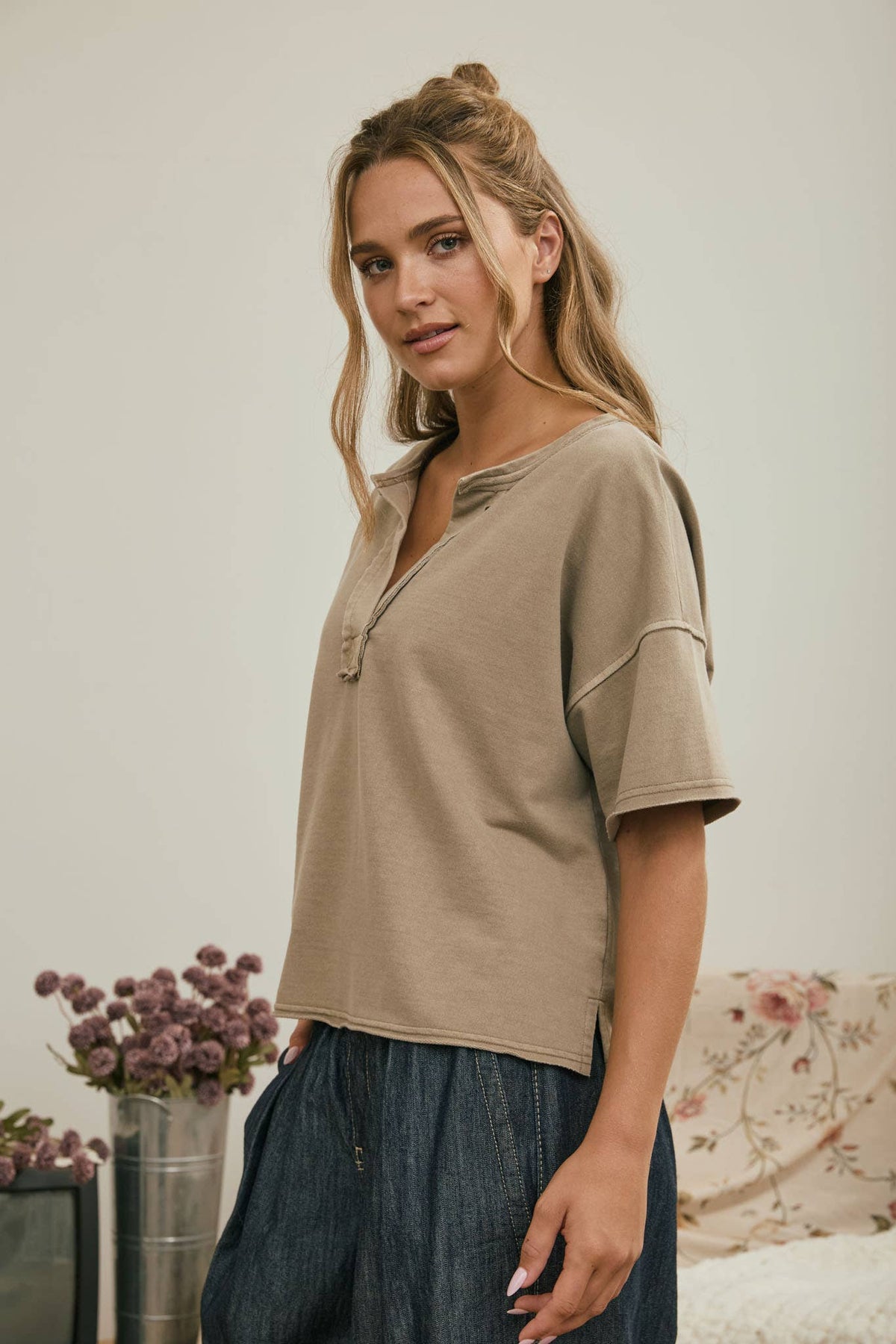 The Cure Raw Edge Top - Brown