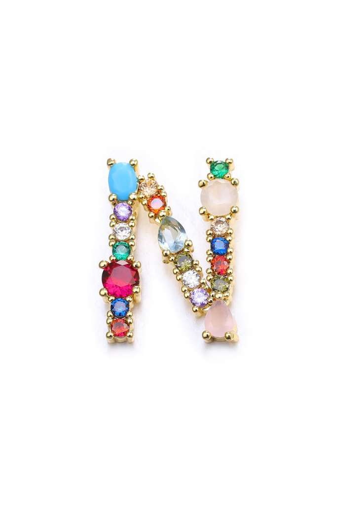 Charisma Stone Initial Necklace - Gold