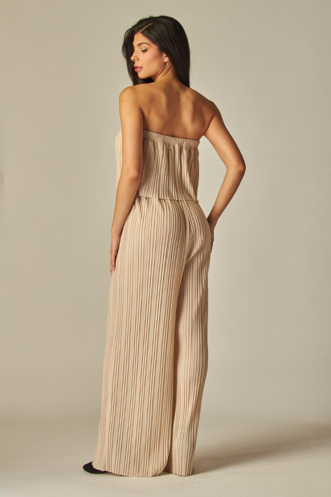 Seal The Deal Jumpsuit - Beige