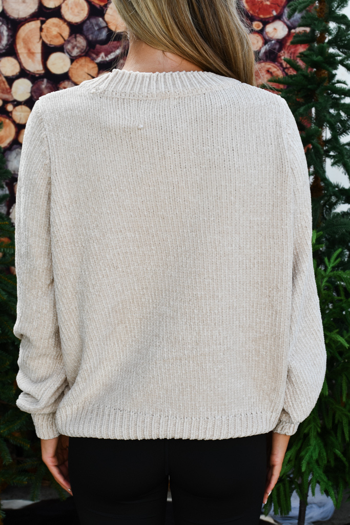 Talya Chenille Sweater - Beige