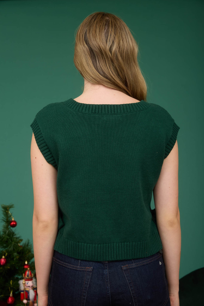 Move Forward Sweater Vest - Evergreen