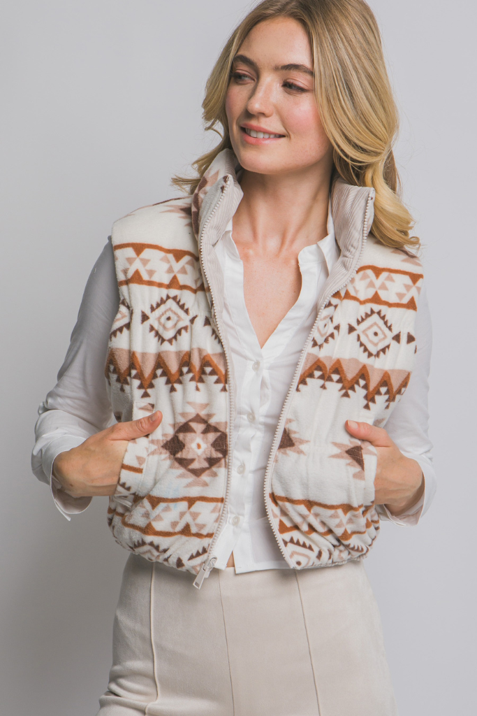 Fall Fling Corduroy Vest - Cream