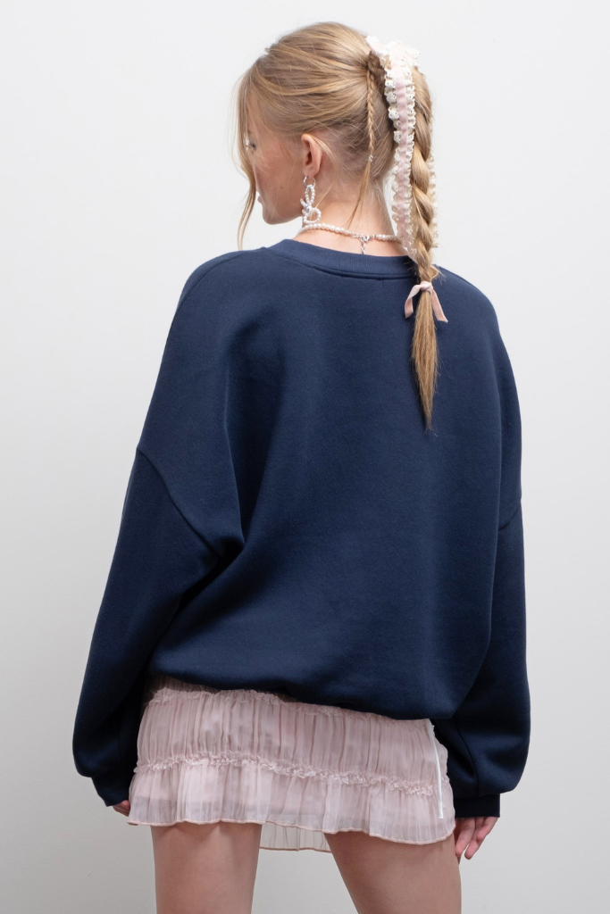 Molly Bow Graphic Sweatshirt - Navy