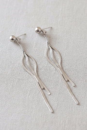 Cascading Long Tassel Earrings - Silver