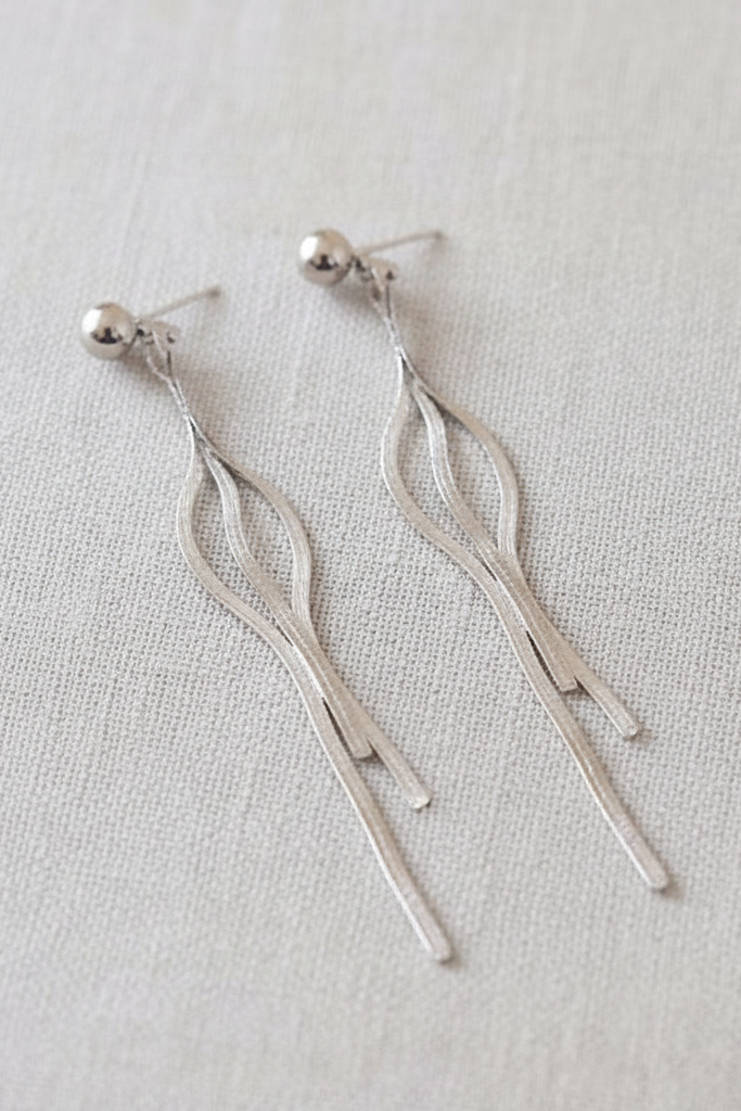 Cascading Long Tassel Earrings - Silver