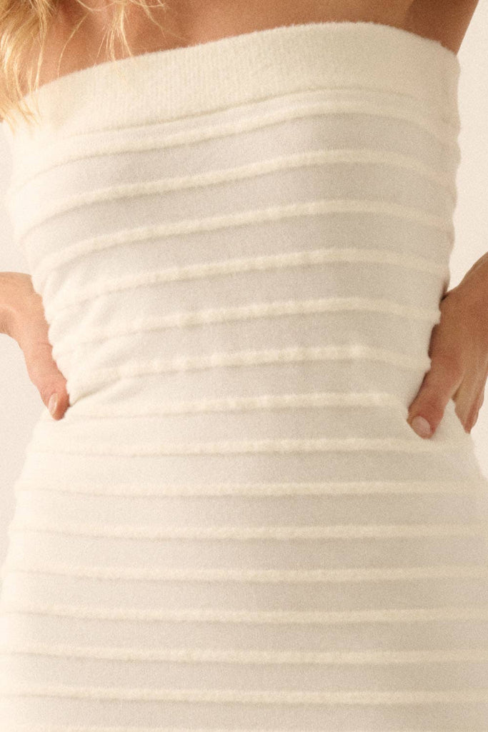 Sheer Stripe Maxi Dress - Off White