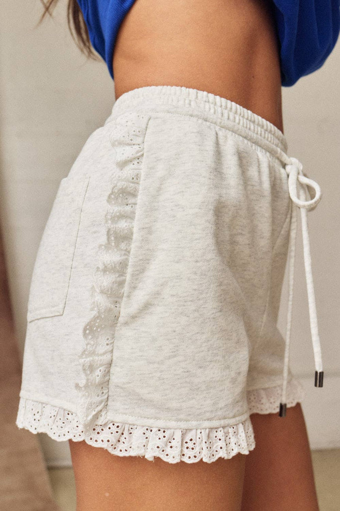 Ellie Eyelet Shorts- White