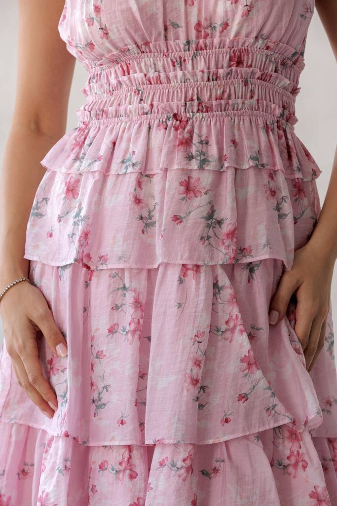 Sia Midi Dress- Pink