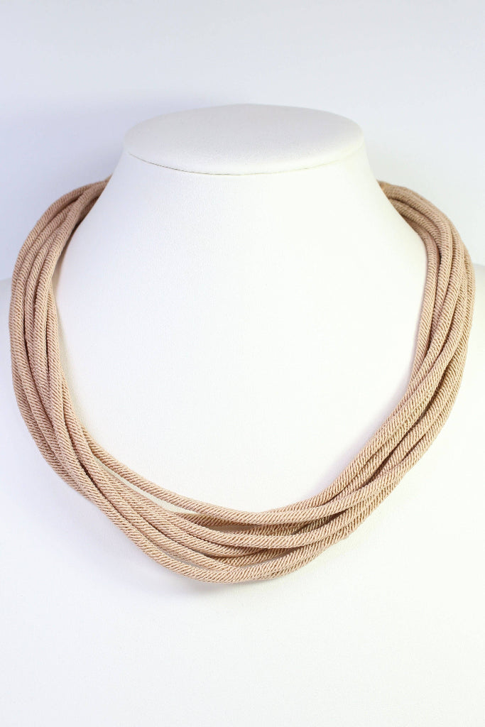 Caroline Hill - Cranley Layered Cord Necklace Tan