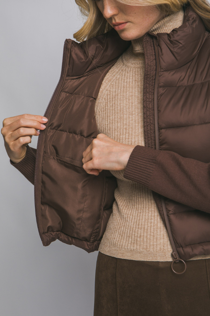 Sweet Cascade Quilted Jacket - Espresso
