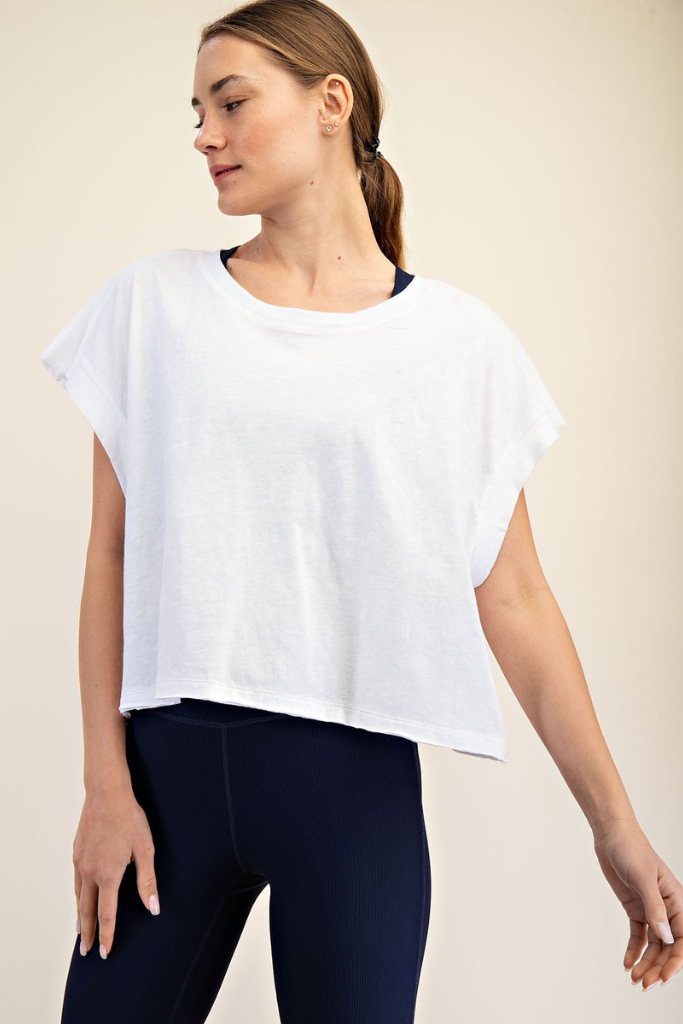 Risk Taker Crop Top - White