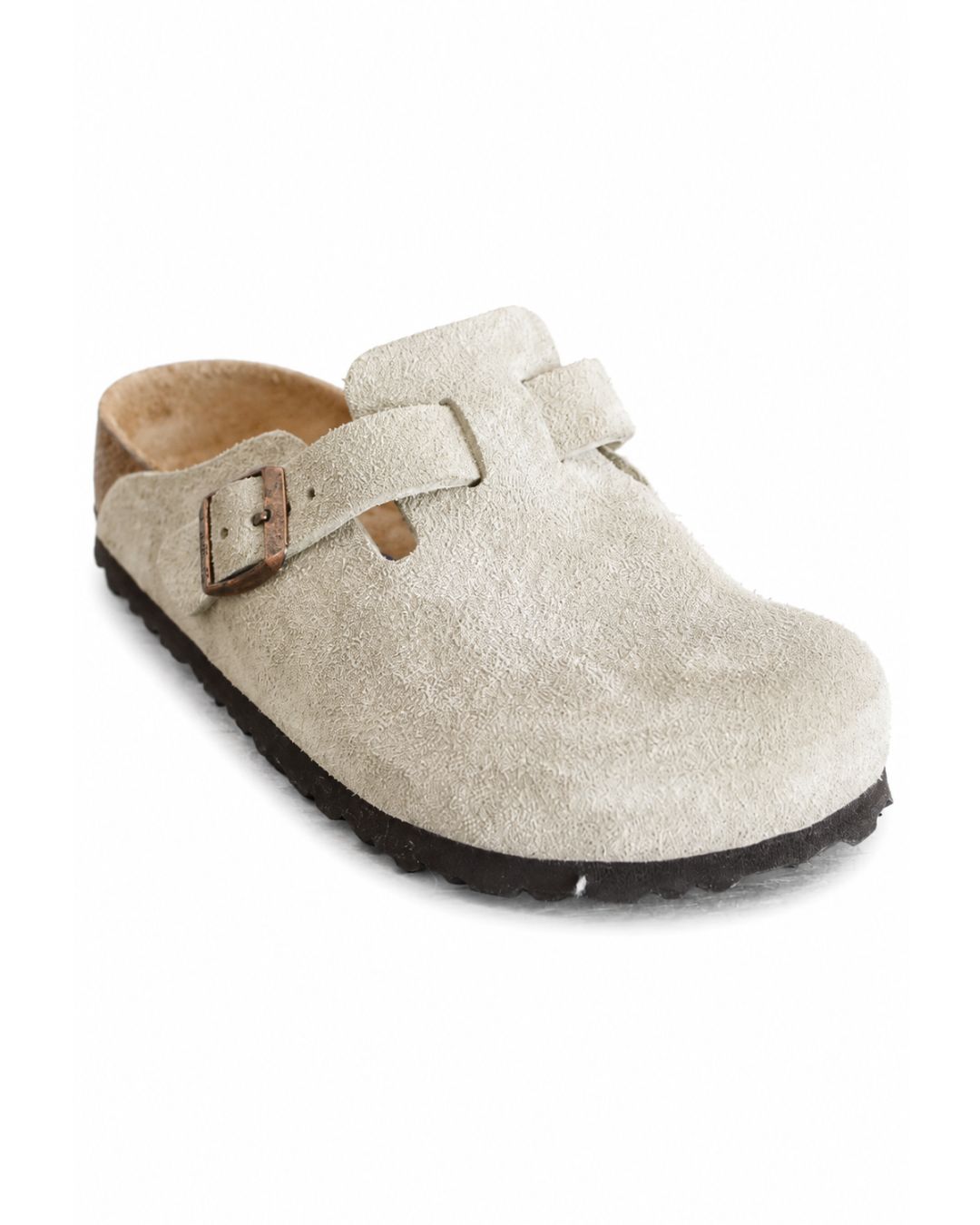 Birkenstock Boston Suede Soft Footbed- Taupe