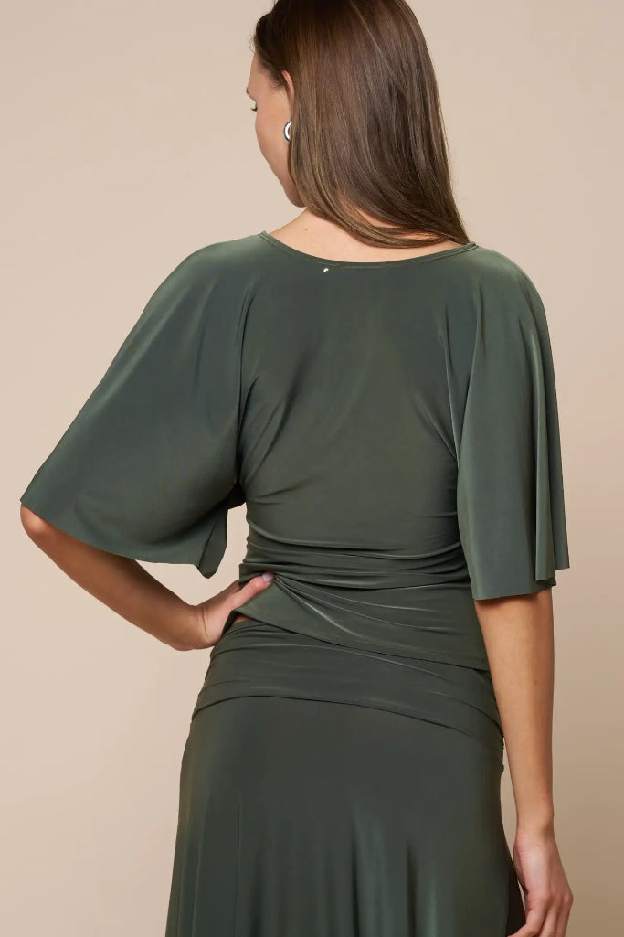 Something Else Bell Sleeve Top - Olive Green