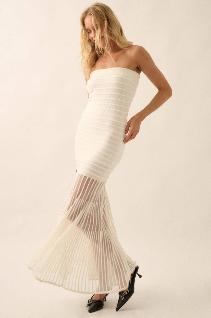 Sheer Stripe Maxi Dress