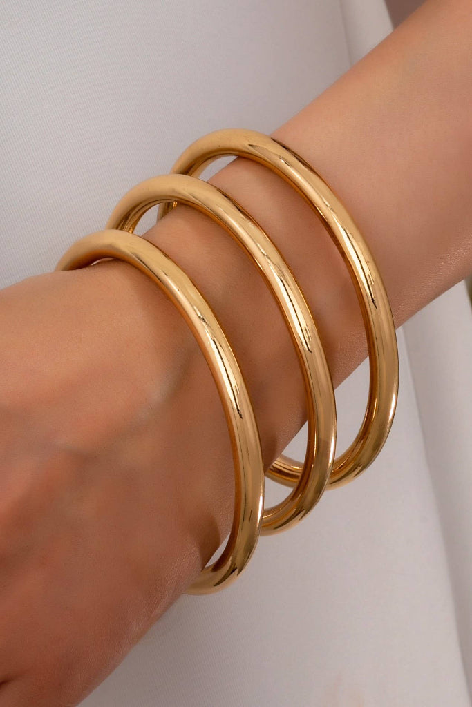 JOSSLYN by wall to wall - Chunky Triple Tube Bangle Set | 80B1604