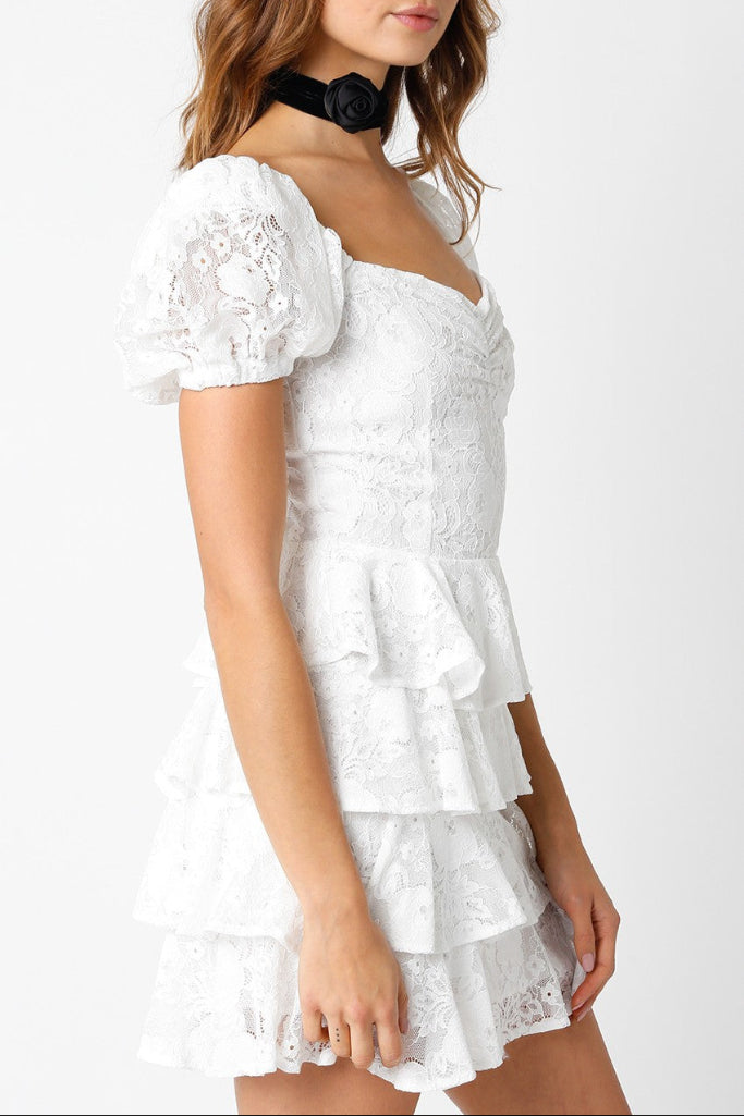 Lacey Mini Dress - White