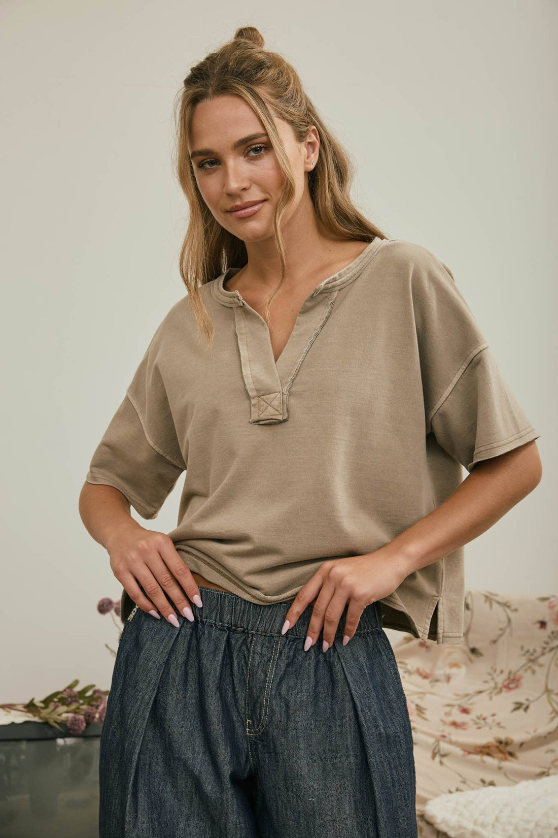 The Cure Raw Edge Top - Brown