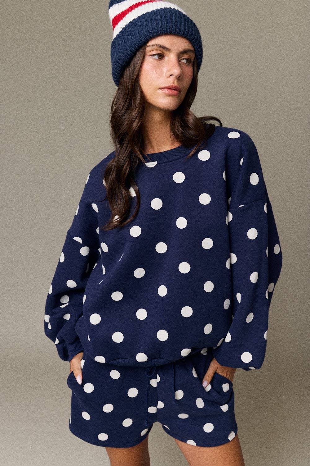Seeing Spots Fleece Set - Navy/Ivory