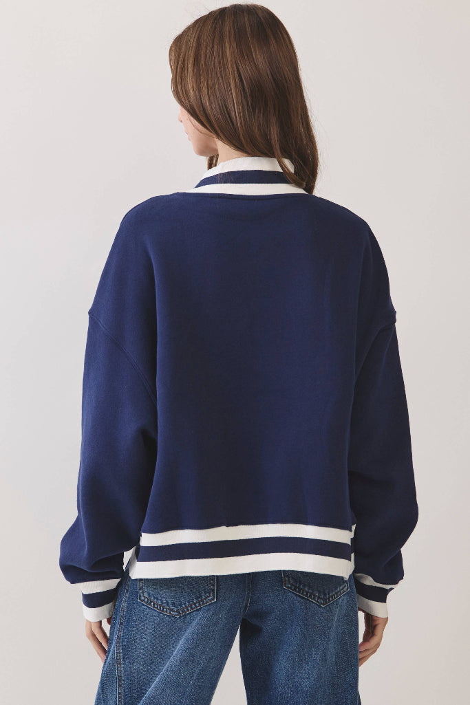 Varsity Southern Mock Neck Sweatshirt - Navy
