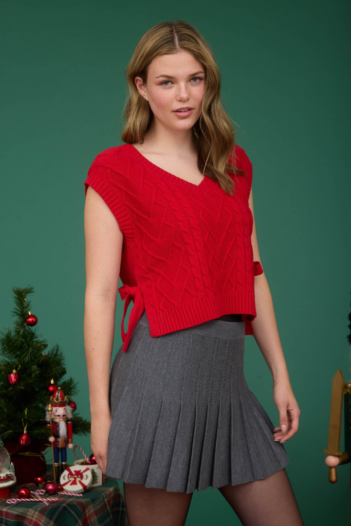Move Forward Sweater Vest - Red