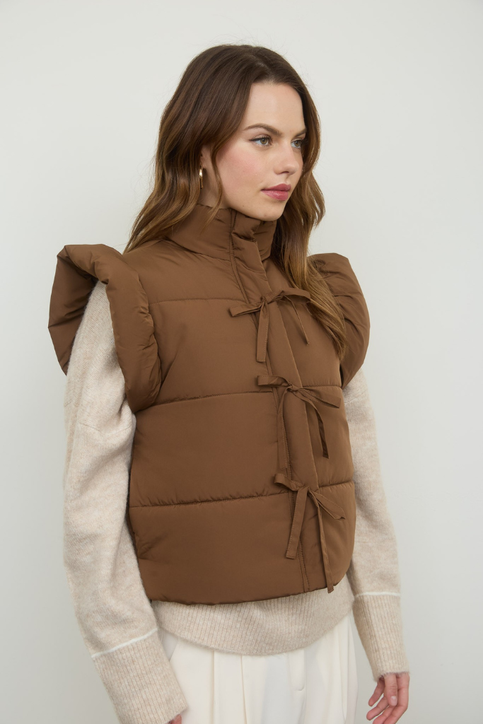 Embrace Life Puffer Vest - Brown
