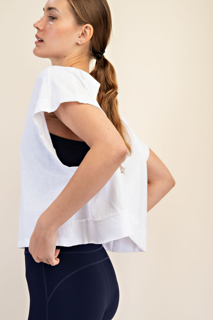 Risk Taker Crop Top - White