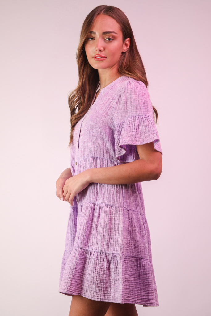 Best Part Tiered Dress - Lavender