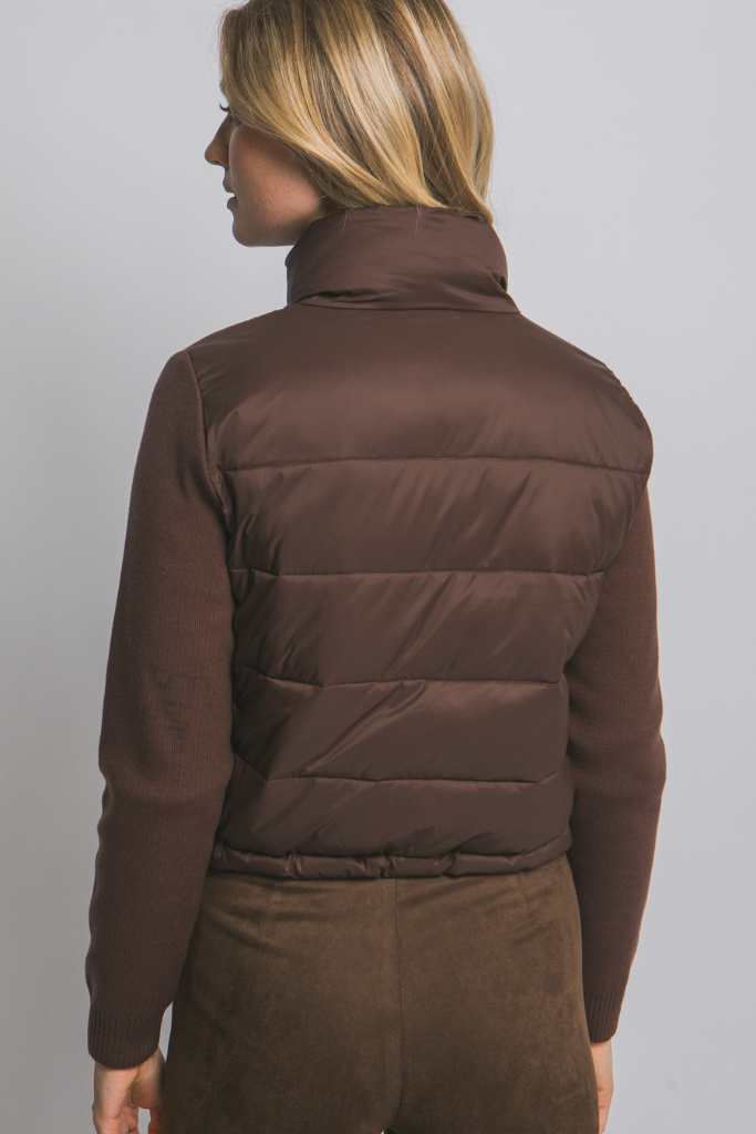 Sweet Cascade Quilted Jacket - Espresso