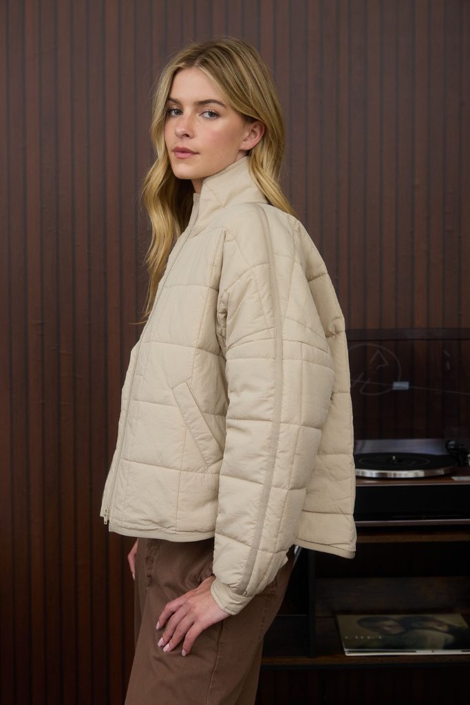 Urban Puff Quilted Jacket - Khaki