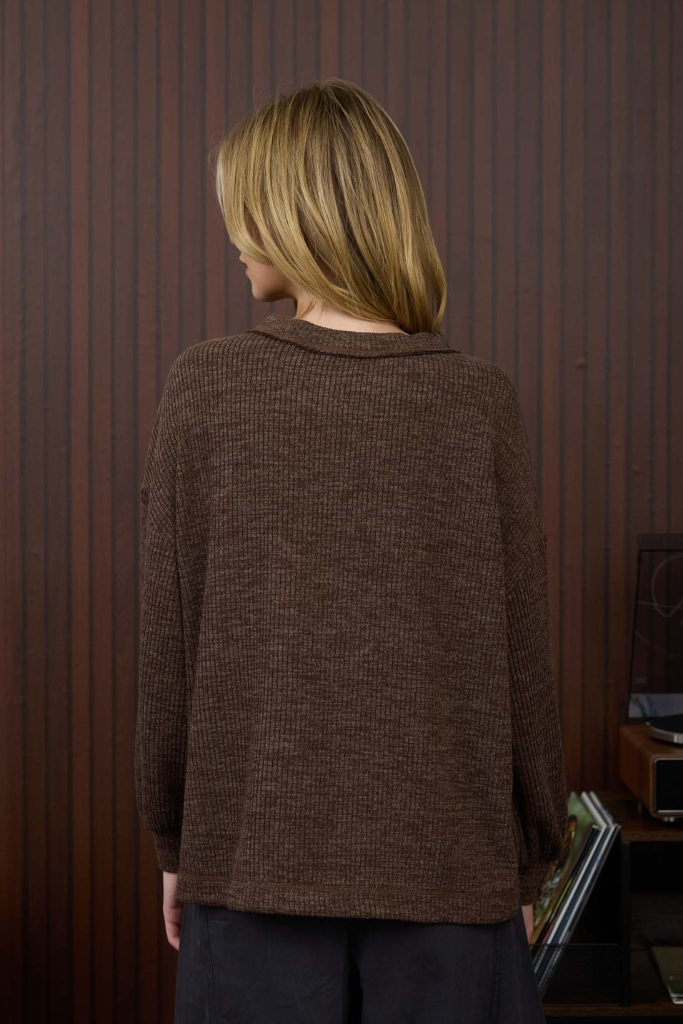 Goldie Knit Top - Dark Brown