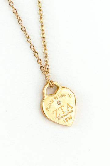 Please Return Sorority Necklace - Zeta Tau Alpha