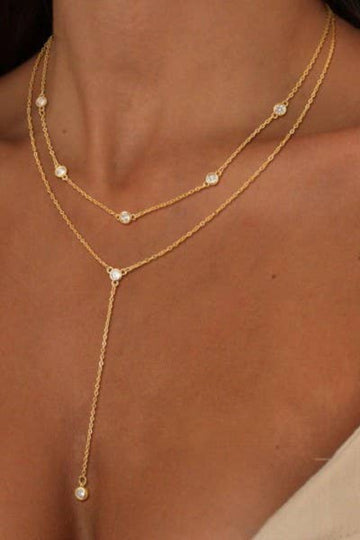 JOSSLYN by wall to wall - 18K STAINLESS STEEL TARNISH FREE Y NECKLACE | 40NK9615