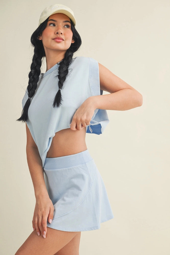 Loose Ends Open Back Top - Blue
