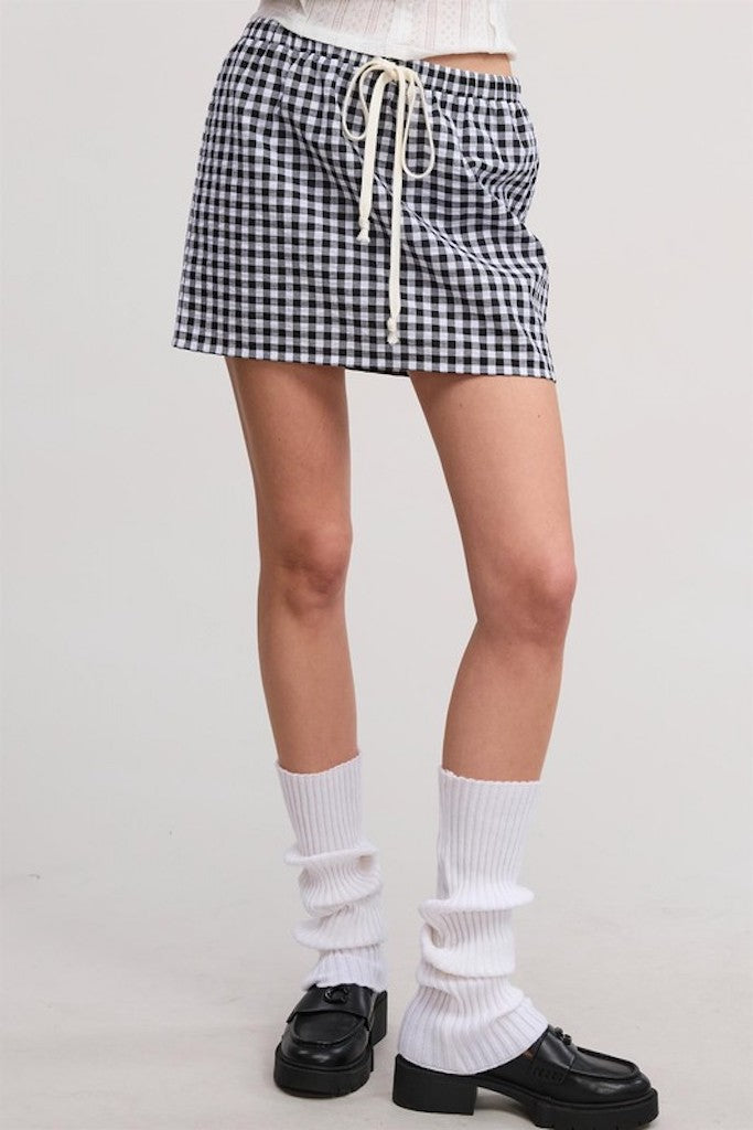Zola Gingham Mini Skirt- Black/White