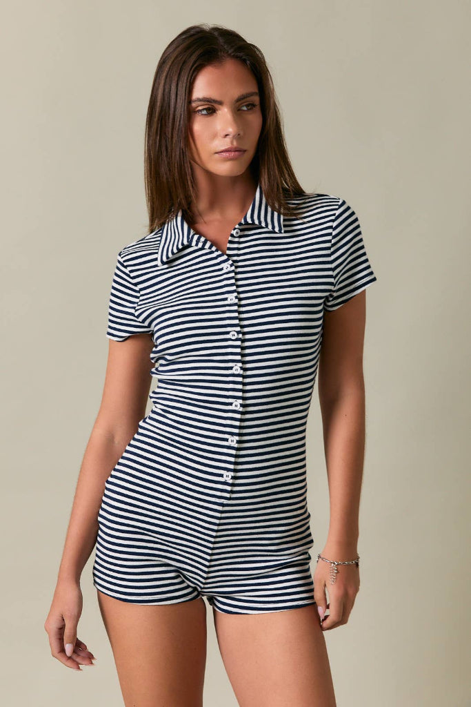 Summer Glory Romper- Navy