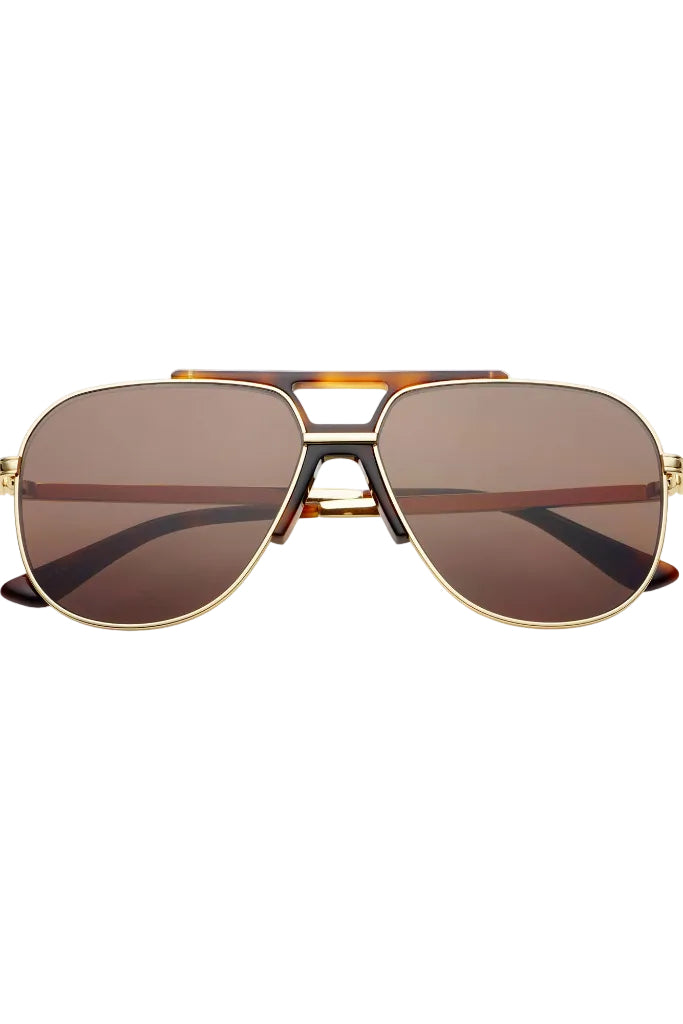 FREYRS Eyewear Logan Acetate Aviator Sunglasses - Dark Brown
