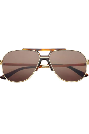 FREYRS Eyewear Logan Acetate Aviator Sunglasses - Dark Brown