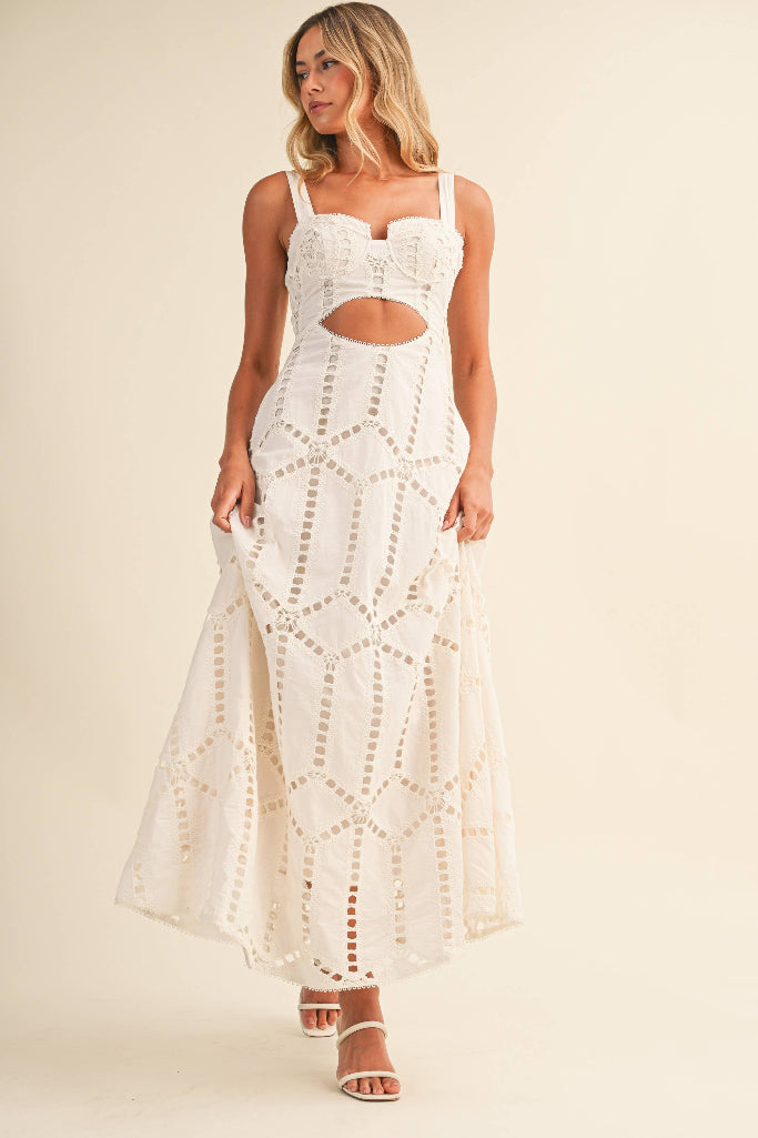 Seeking Truth Cutout Maxi Dress - Cream