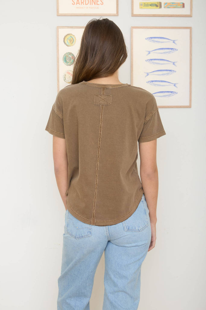 Leaving Hope Exposed Seam Top - Brown