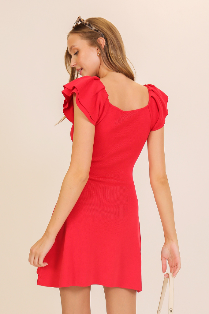 Jazzie Knit Dress - Red