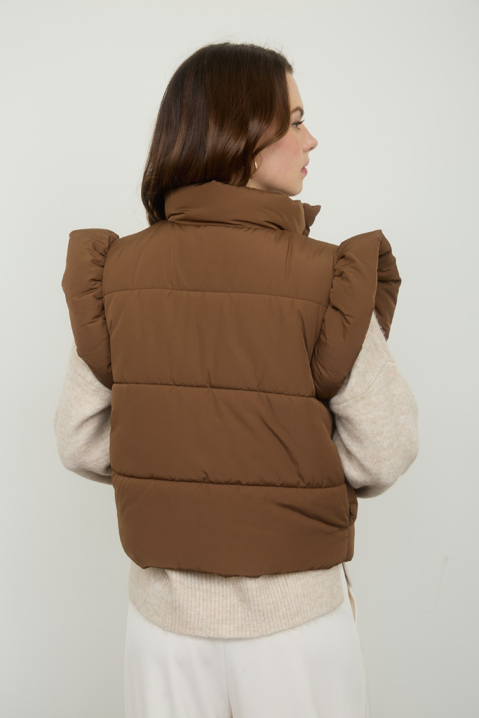 Embrace Life Puffer Vest - Brown